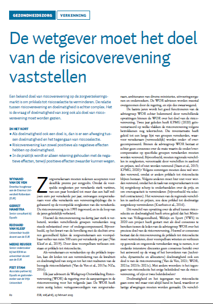 Eerste pagina van ESB-artikel